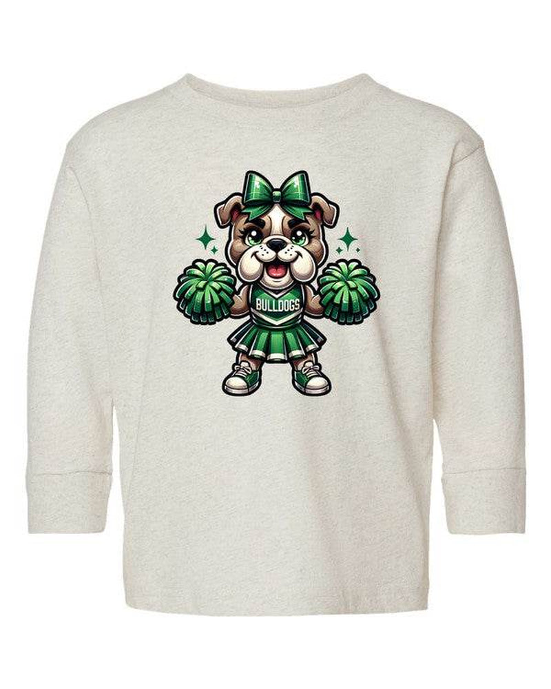 Bulldog Cheerleader Toddler Graphic Tee