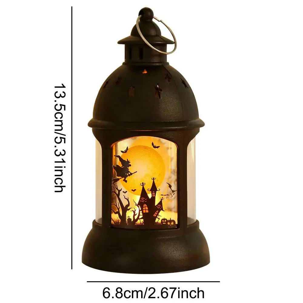Halloween Lanterns Outdoor Mini Scary Scene Led Lantern Halloween Candle Lantern Decorative Spooky Lights Lanterns Vintage