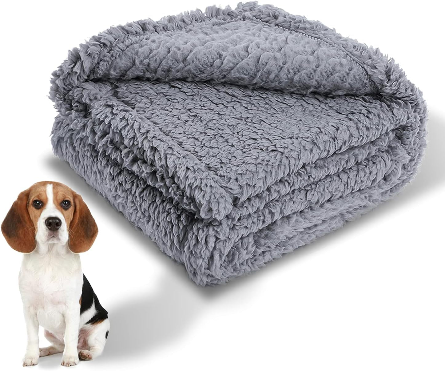 Fuzzy Puppy Blanket Warm Fleece Small Dog Blankets Boy Sherpa Washable Fluffy Pet Cat Throw Pad Couch Cover Premium Gray
