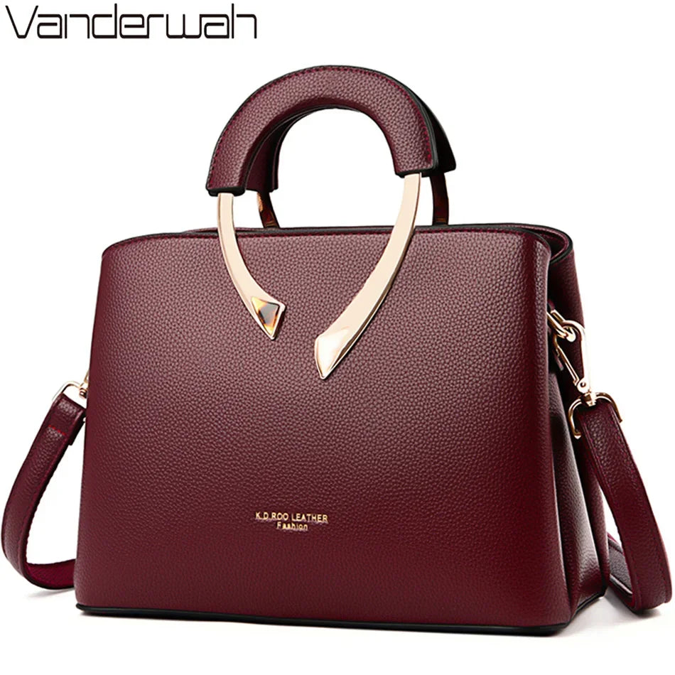 GENUINE  High Quality Pu Leather Casual Tote Luxury Handbags Women Bags Designer Shoulder Crossbody Bags for Women 2025