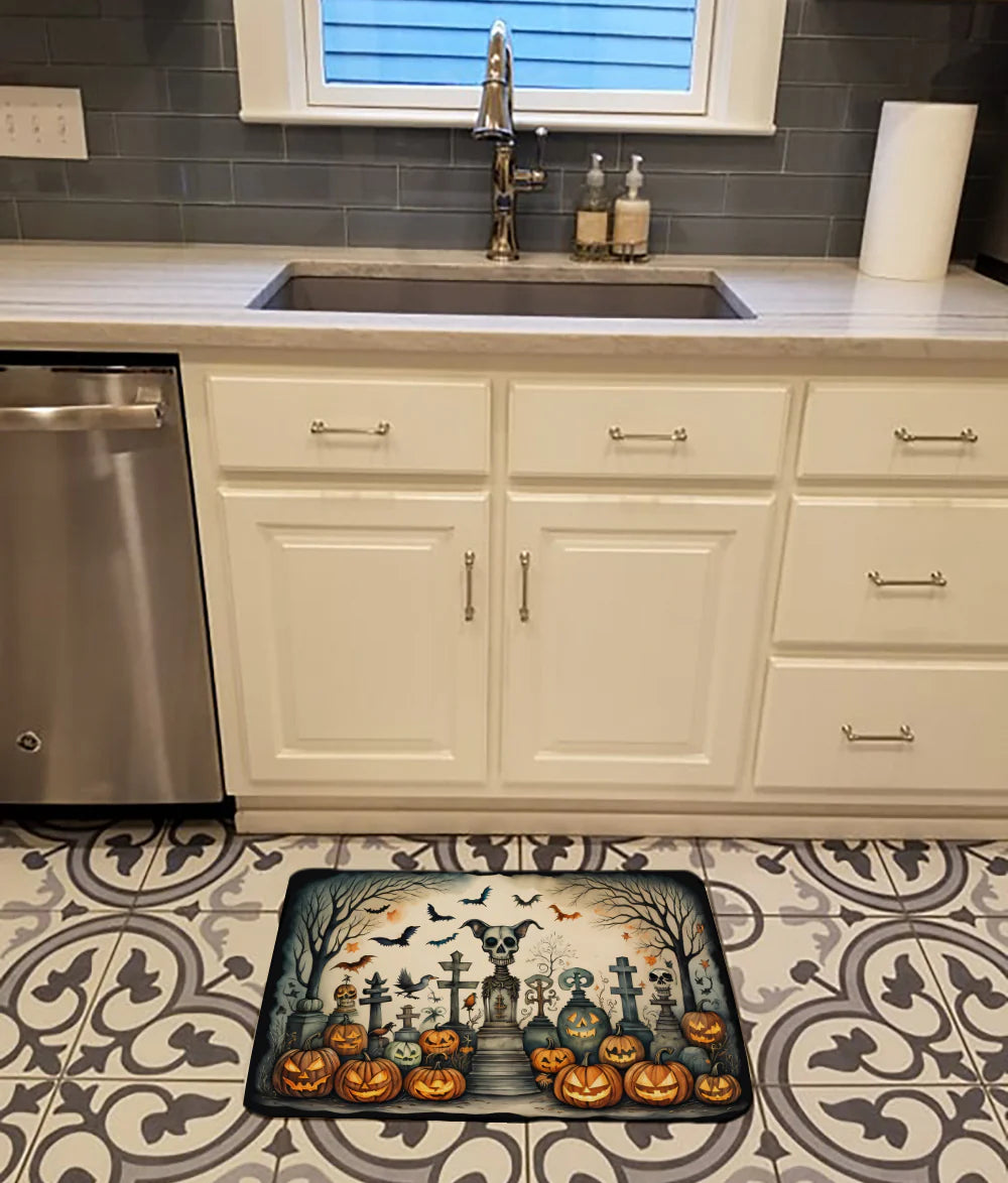 Pet Cemetery Spooky Halloween Memory Foam Kitchen Mat