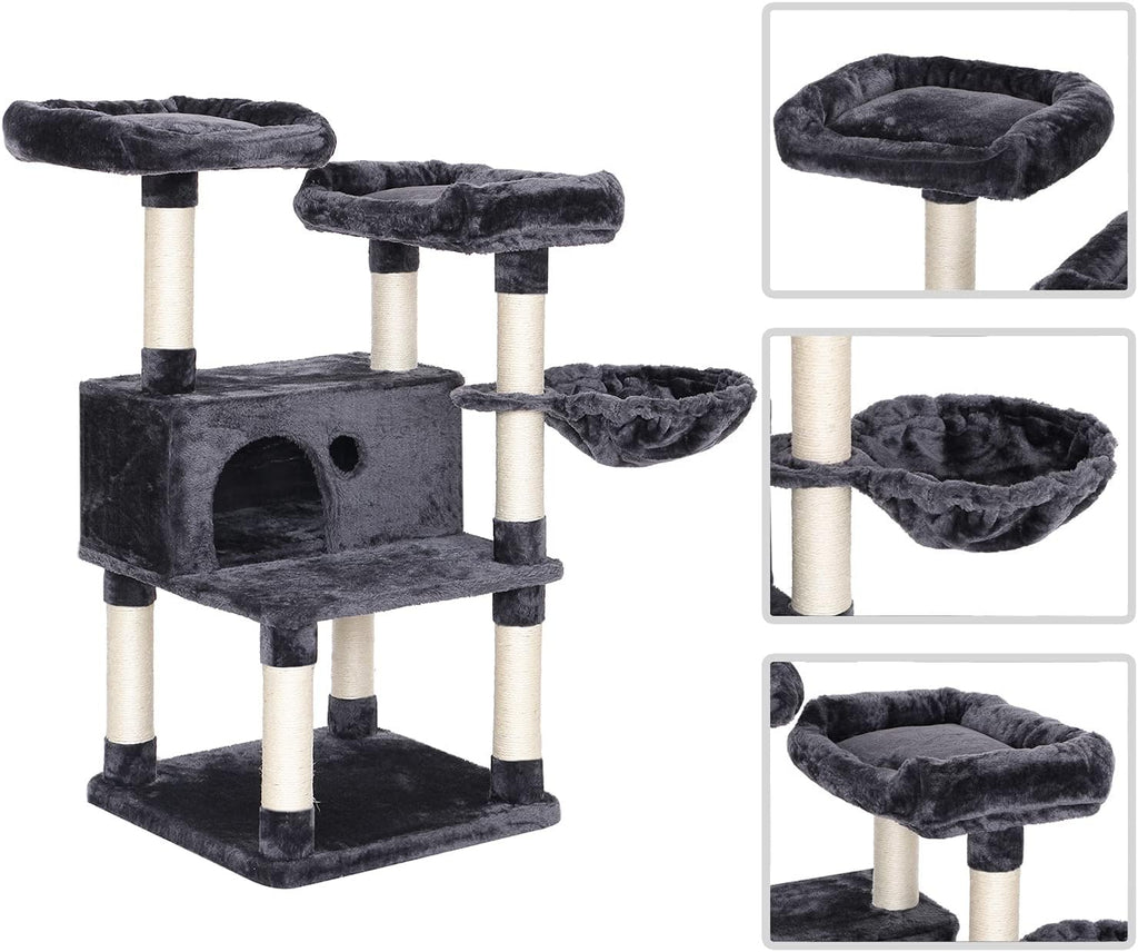 Cat Tree Cat Tower Large Cat Condo and Top Plush Perches Cat House with Sisal Scratching Post Kitty Stand Climbing Furniture MMJ52H