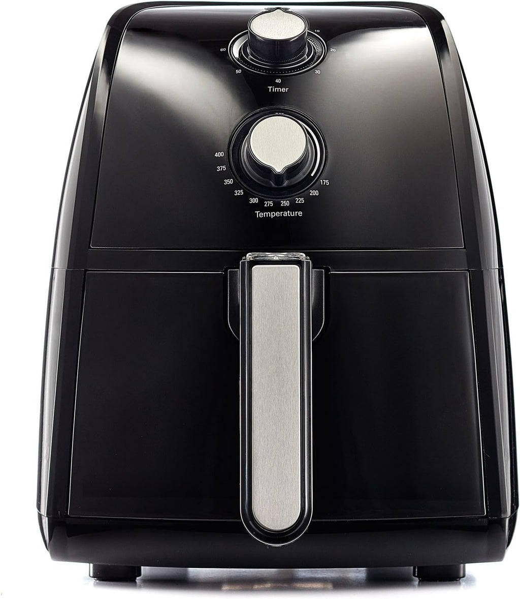 Electric Hot Air Fryer, Healthy No-Oil Deep Frying, Cooking, Baking and Roasting, Easy Clean Up, Removable Dishwasher Safe Basket, 2.6 QT, Black