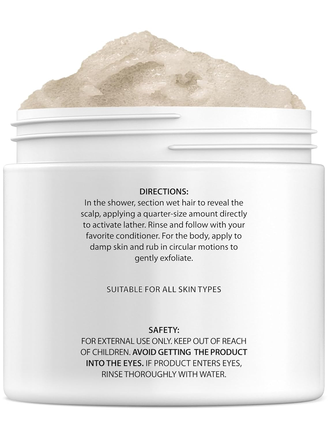 Scalp & Body Scrub – Sugar Scrub Body Exfoliator and Scalp Scrub Made with Coconut Oil to Moisturize, Cleanse and Gently Exfoliate Scalp and Body – Tropical Scent 8.8 Oz