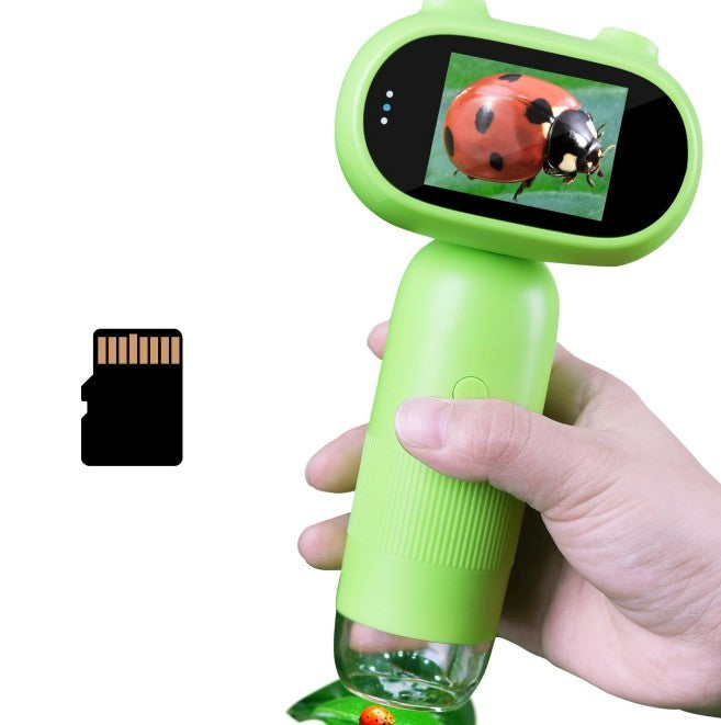 Handheld Microscope For Kids, 500-1000X Pocket Miniscope Educational Science Toys, 2'' IPS Screen Portable Handheld Digital Microscope Gifts For Birthday Christmas Science Gift