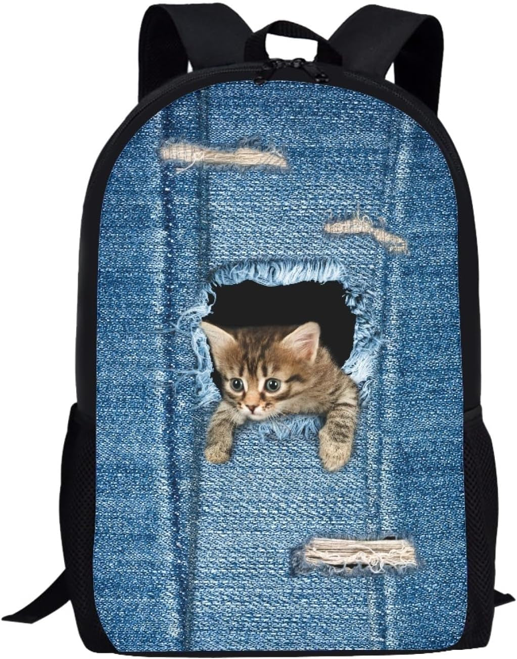 Cute Cats Design Large Capacity Backpack for Primary Students,Durable School Bag with Zipper for Boy Girls,Outdoor Travel Storage Bags