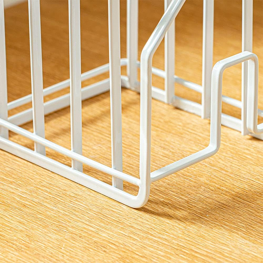 Cutting Board Rack Chopping Board Organizer Stand Holder Kitchen Countertop Pots Pan Lids Rack Organizer Flat Steel 4.92Lx5.71Wx8.46H In. White