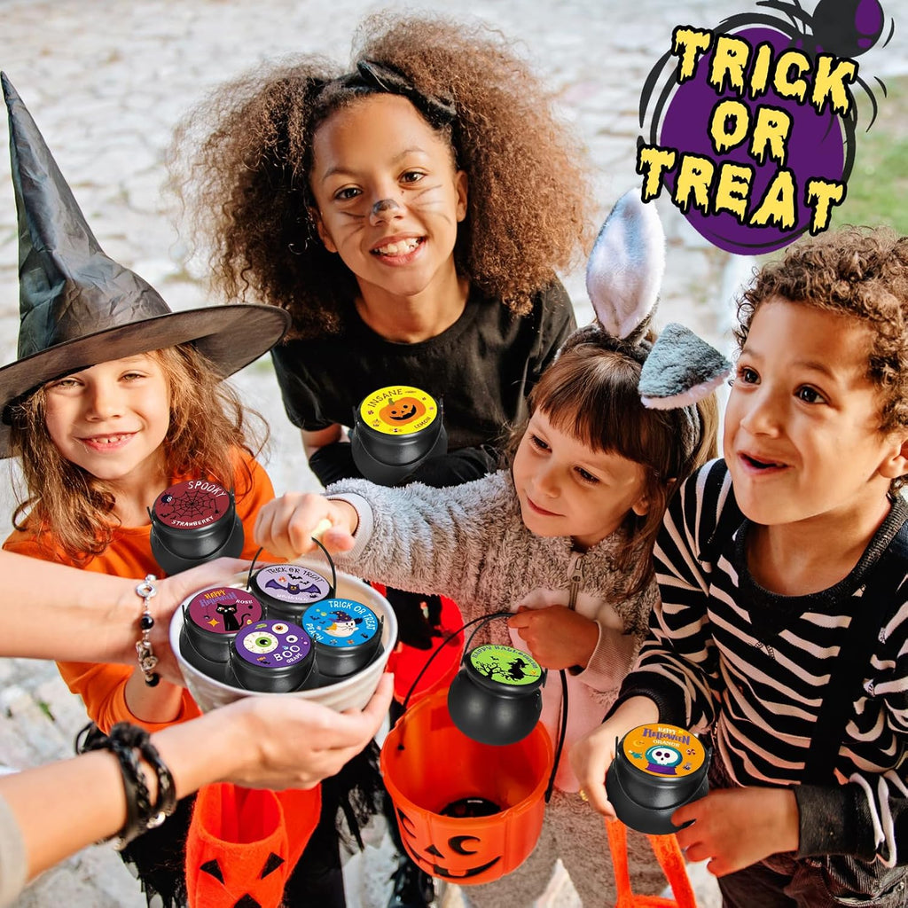 Halloween Witch Cauldron Themed Bath Bomb with Squishy Toy, 8 Packs Bubble Kids Bath Bombs, Black