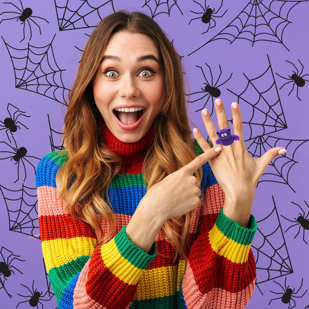Halloween Light-Up Jewelry, Costume Accessory, Halloween Party Favor 1.5" (Light-Up Rings)