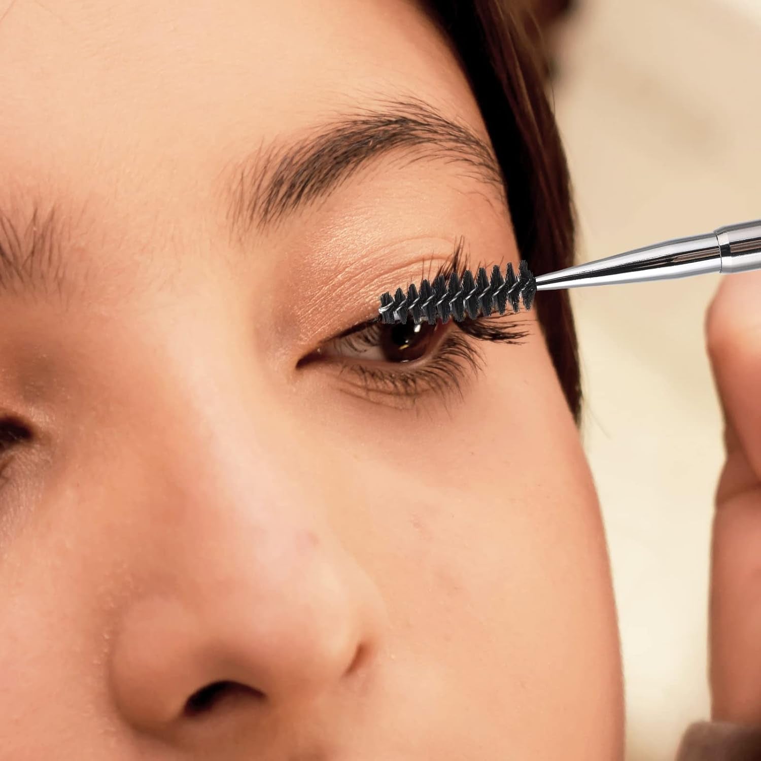 3 Pcs Spoolies Mascara Wands Eyelash Brushes Eye Brow Brush Applicator with Cap for Travel Black
