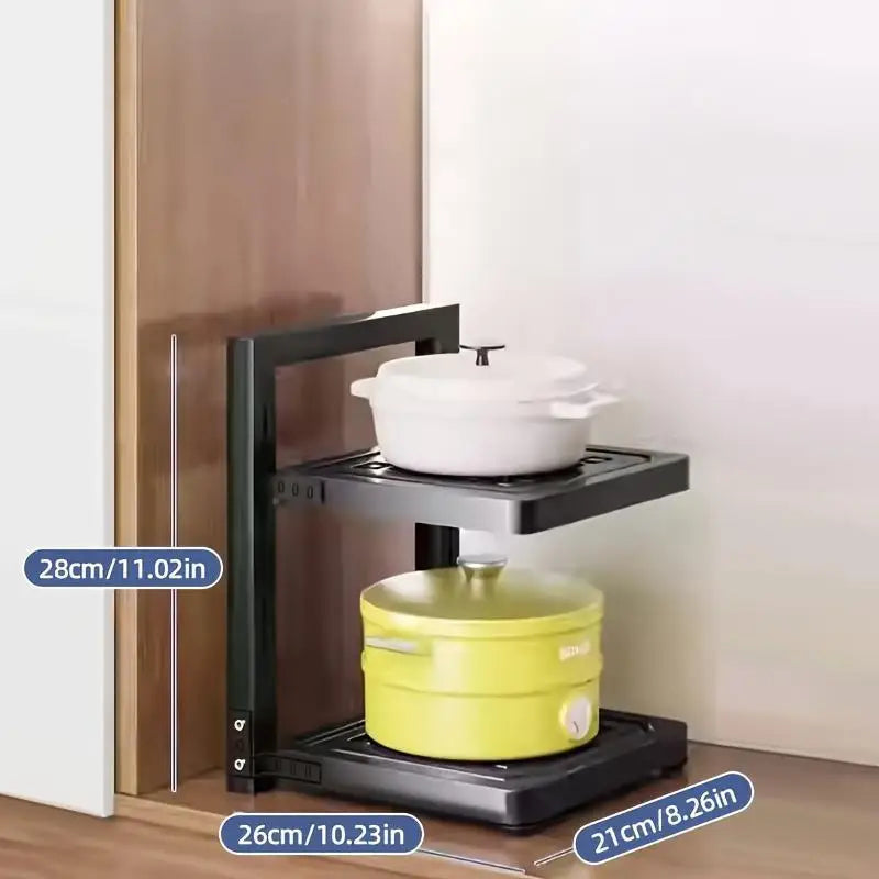 Cabinet Heavy-Duty for POTS Pans and Bowls under the Sink Pot Lid Rack Kitchen Cabinet Storage Rack with 4 Adjustable Layers