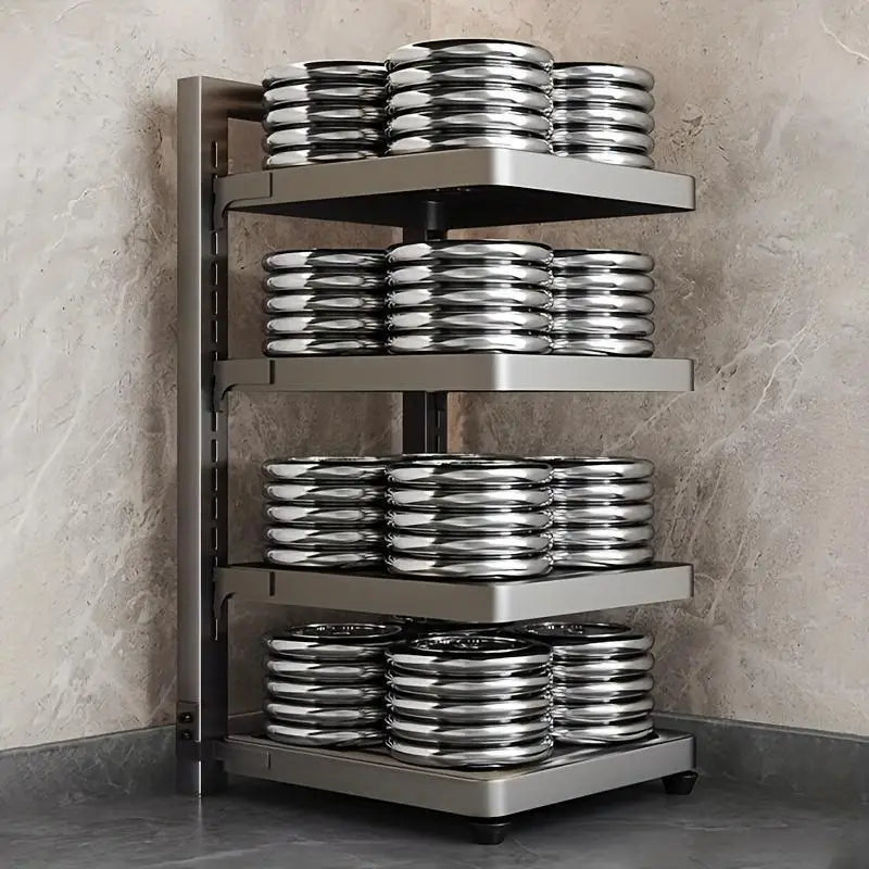 Cabinet Heavy-Duty for POTS Pans and Bowls under the Sink Pot Lid Rack Kitchen Cabinet Storage Rack with 4 Adjustable Layers