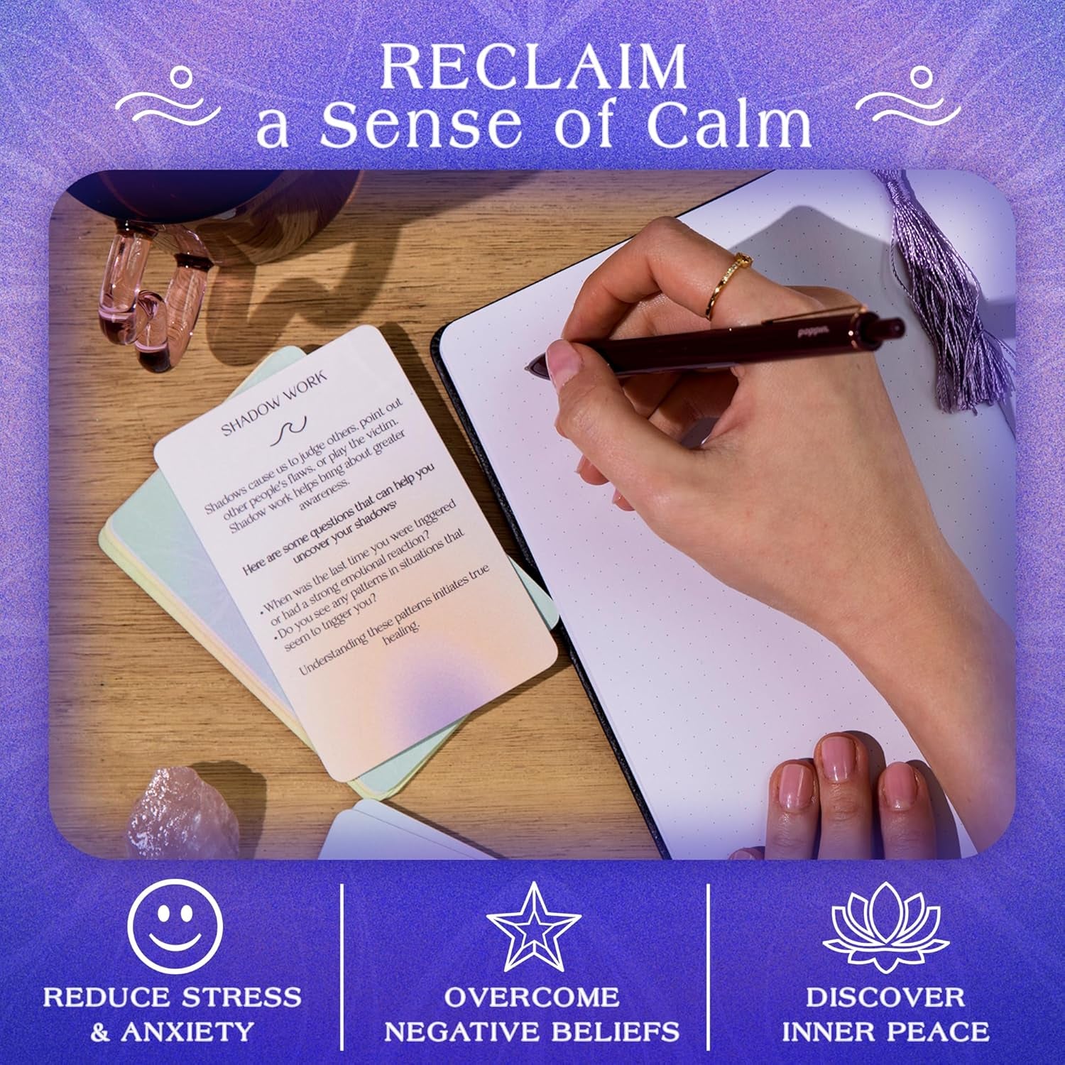 52 Somatic Therapy Exercise Cards- Mindfulness Cards for Stress Relief -Meditation Cards for Mindful Affirmations- Positive Affirmations Cards - Perfect Mindfulness and Self Care Gifts