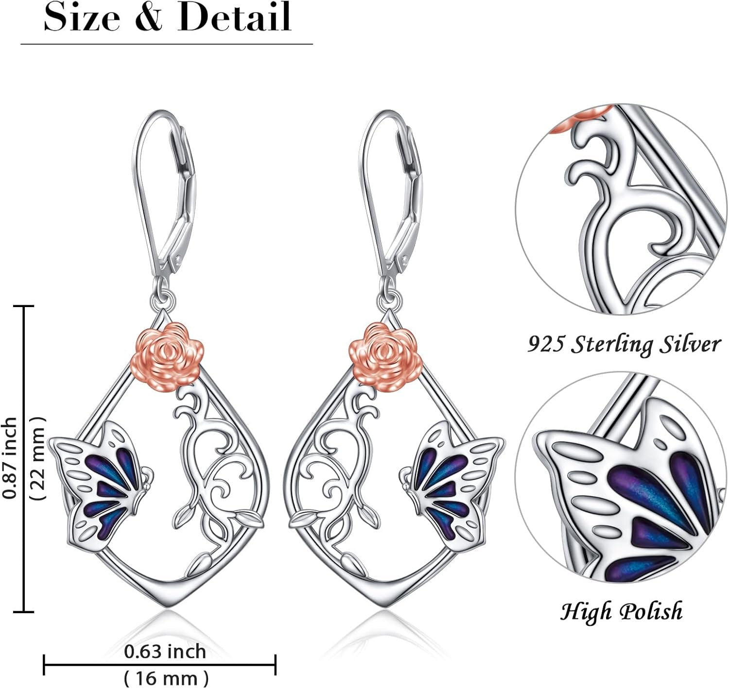 925 Sterling Silver Filigree Dangle Drop Earrings Daisy/Lotus/Rose Flower/Moonstone Leverback Teardrop Earrings for Women Infinity Celtic Knot Daisy Lotus Jewelry for Mothers Day