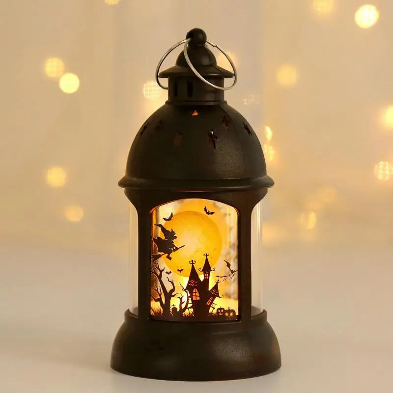 Halloween Lanterns Outdoor Mini Scary Scene Led Lantern Halloween Candle Lantern Decorative Spooky Lights Lanterns Vintage