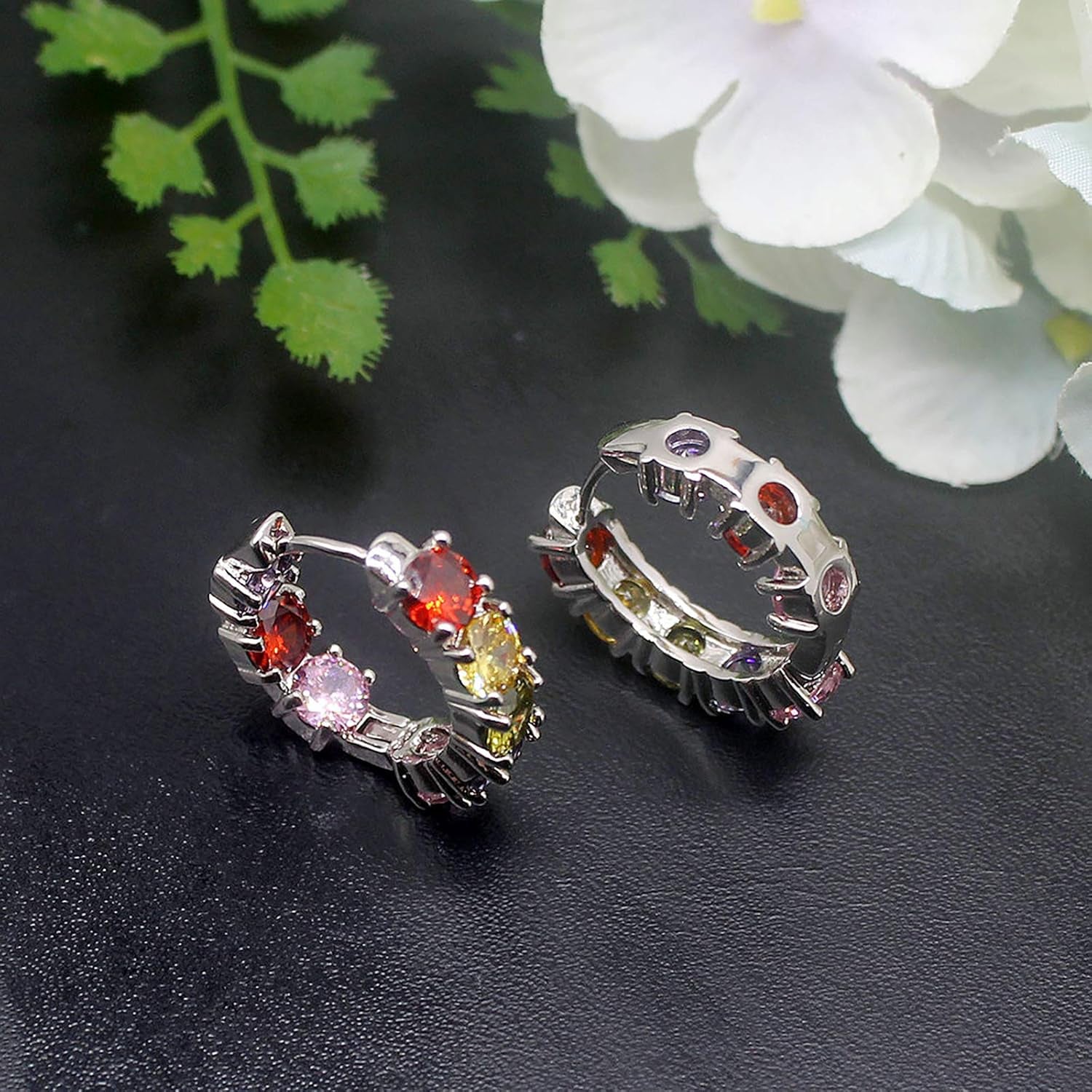 Women Silver Earrings Rose Gold Earring Garnet Peridot Amethyst Morganite Ideal Gift Choice