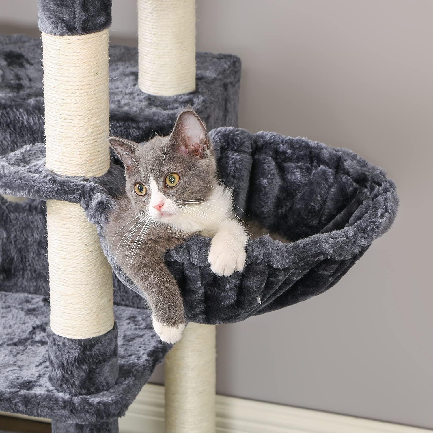 Cat Tree Cat Tower Large Cat Condo and Top Plush Perches Cat House with Sisal Scratching Post Kitty Stand Climbing Furniture MMJ52H
