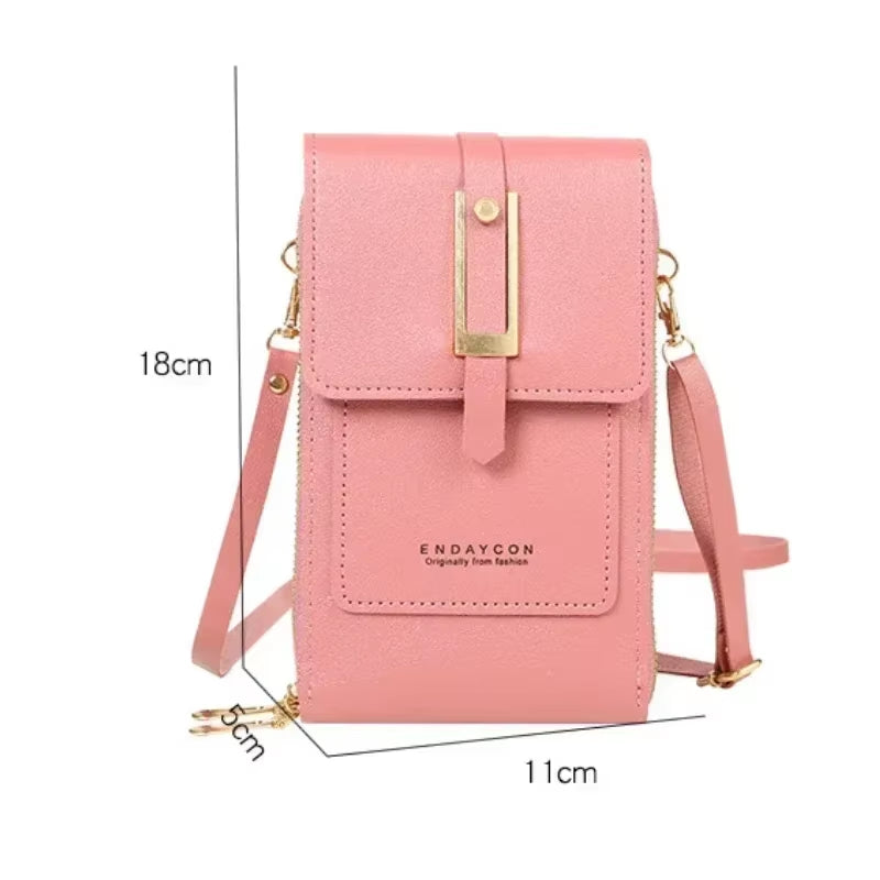 Women Bags Soft Leather Wallets Touch Screen Cell Phone Purse Crossbody Shoulder Strap Handbag for Female Cheap Women'S Bags