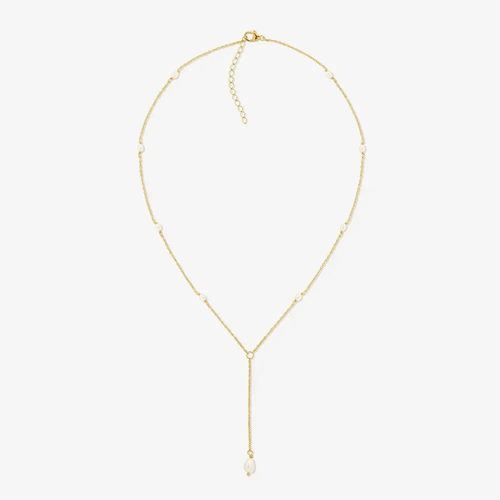 Dainty Fresh Water Pearl Necklace - Gold Plated Chain