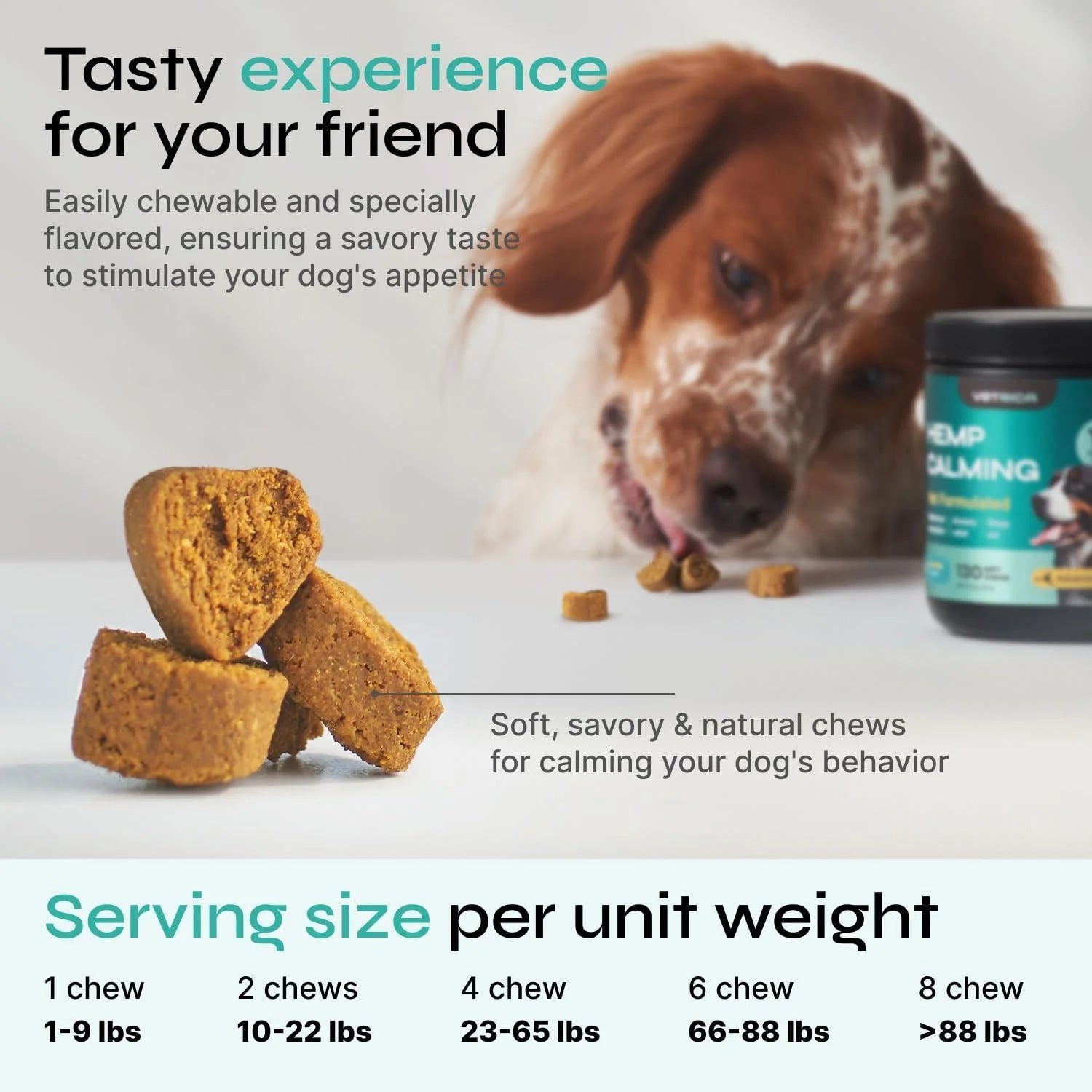 Calming Chews for Dogs Anxiety Relief Beef Flavor Chews for Dogs with Valerian