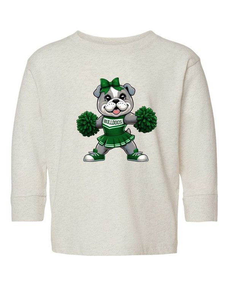 Bulldog Cheerleader Toddler Graphic Tee