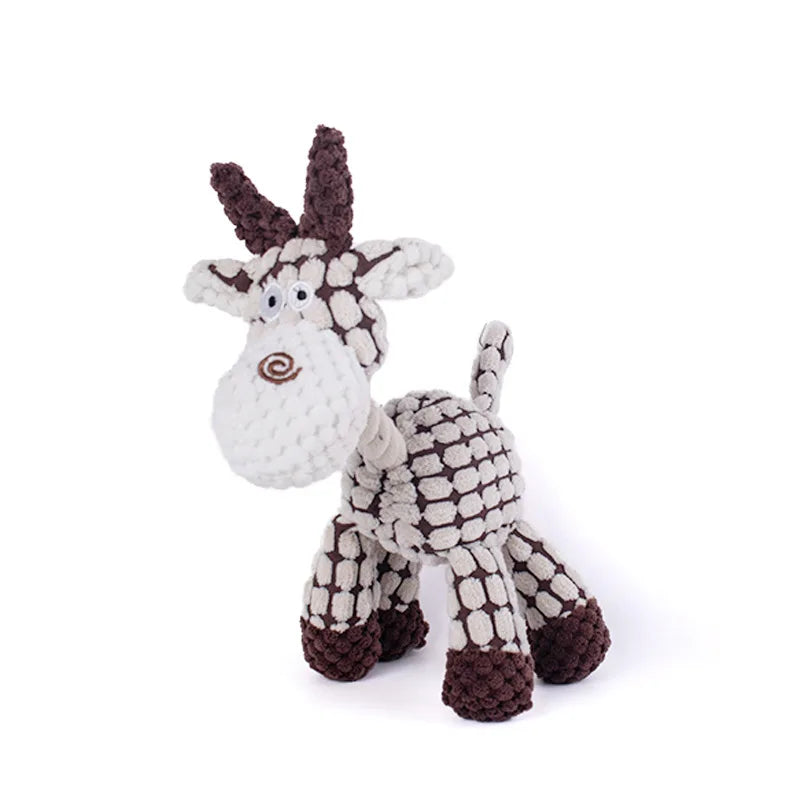 New Arrival Plush Dog Toy Animals Shape Bite Resistant Squeaky Toys Corduroy Dog Toys for Small Large Dogs Puppy Pets Training