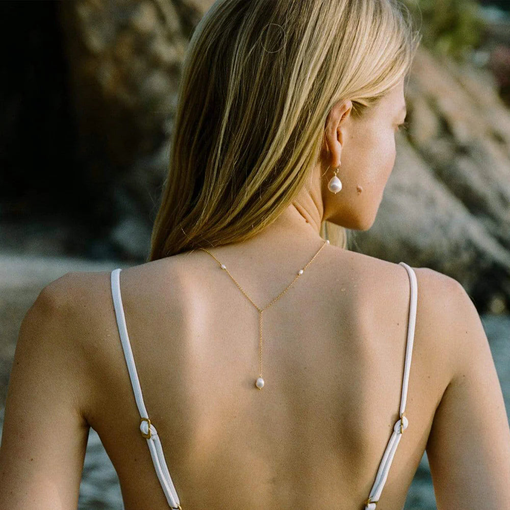Dainty Fresh Water Pearl Necklace - Gold Plated Chain