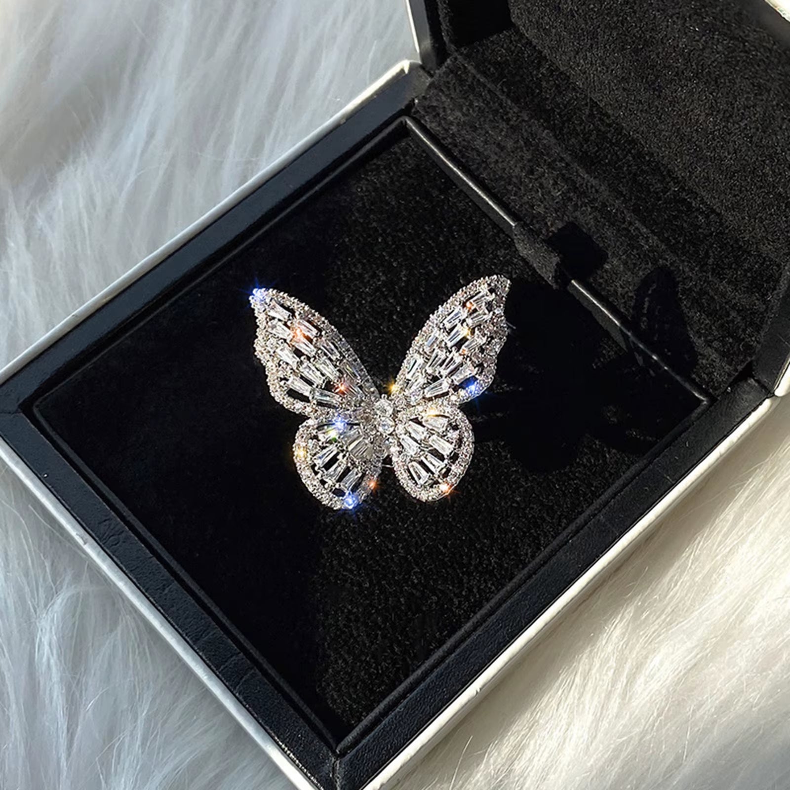 Womens Rings Pack Jewelry Exaggerated Ring Large Open Ring Inlaid Micro Zircon Fashion Rings Cat Rings for Girls