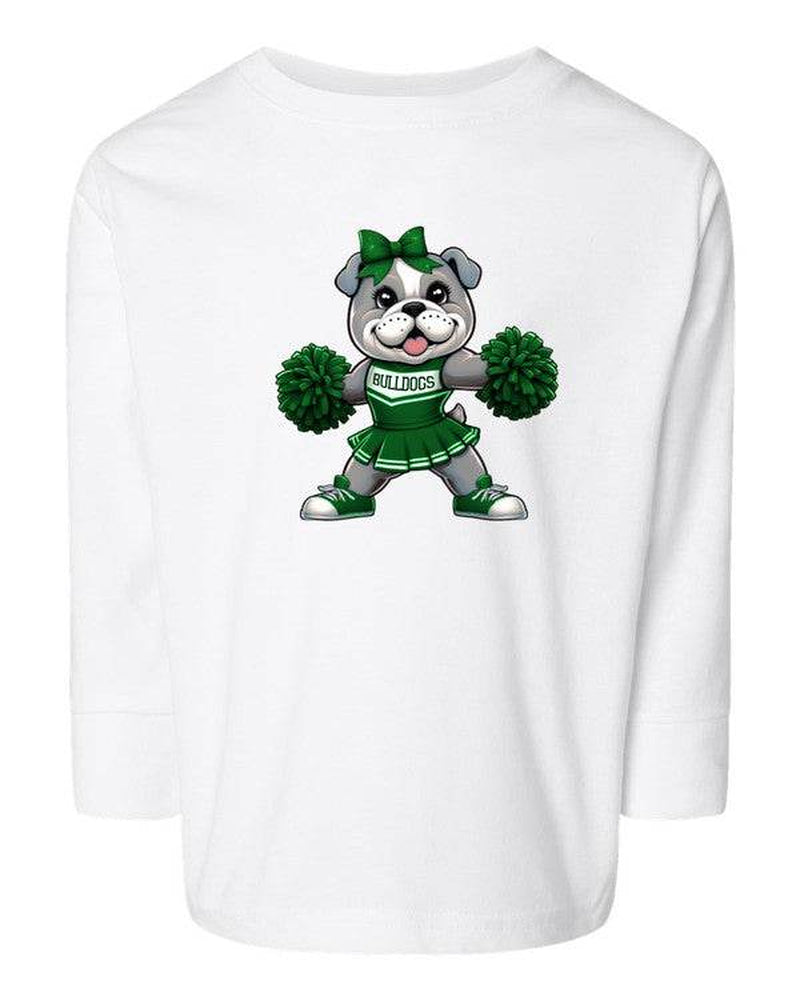 Bulldog Cheerleader Toddler Graphic Tee