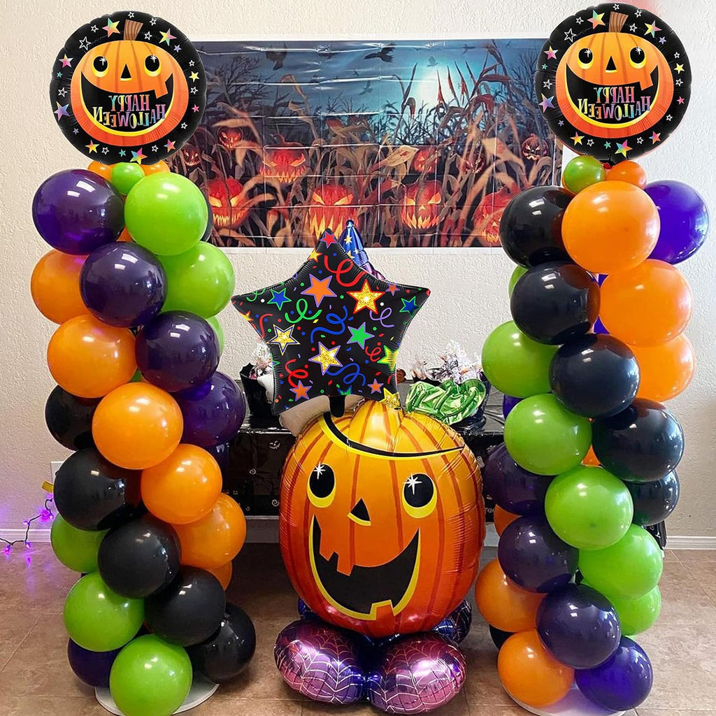 5PCS Large Halloween Foil Balloons Pumpkin Giant Balloon for Halloween Party Decorations Supplies