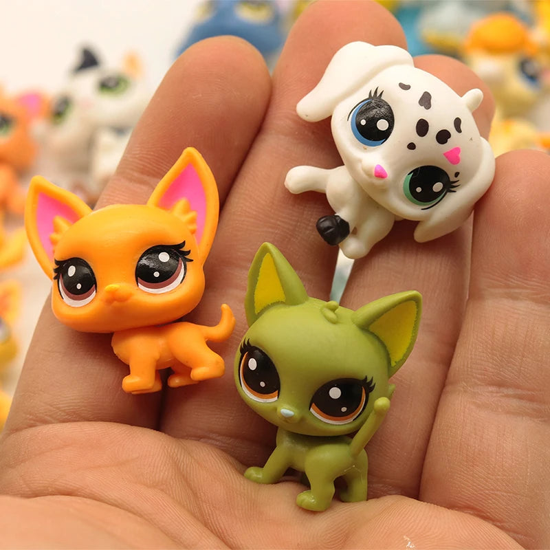 15 Pcs Particular Loose Old Pet Toys Cat Puppy Figure Mini Toy Figures Classic Little Pet Toys