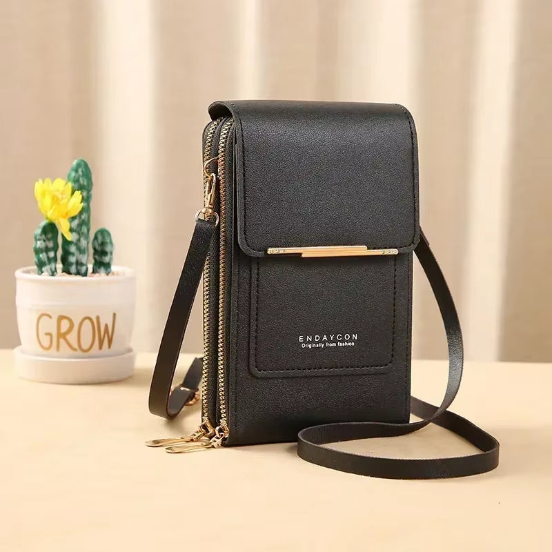 Women Bags Soft Leather Wallets Touch Screen Cell Phone Purse Crossbody Shoulder Strap Handbag for Female Cheap Women'S Bags