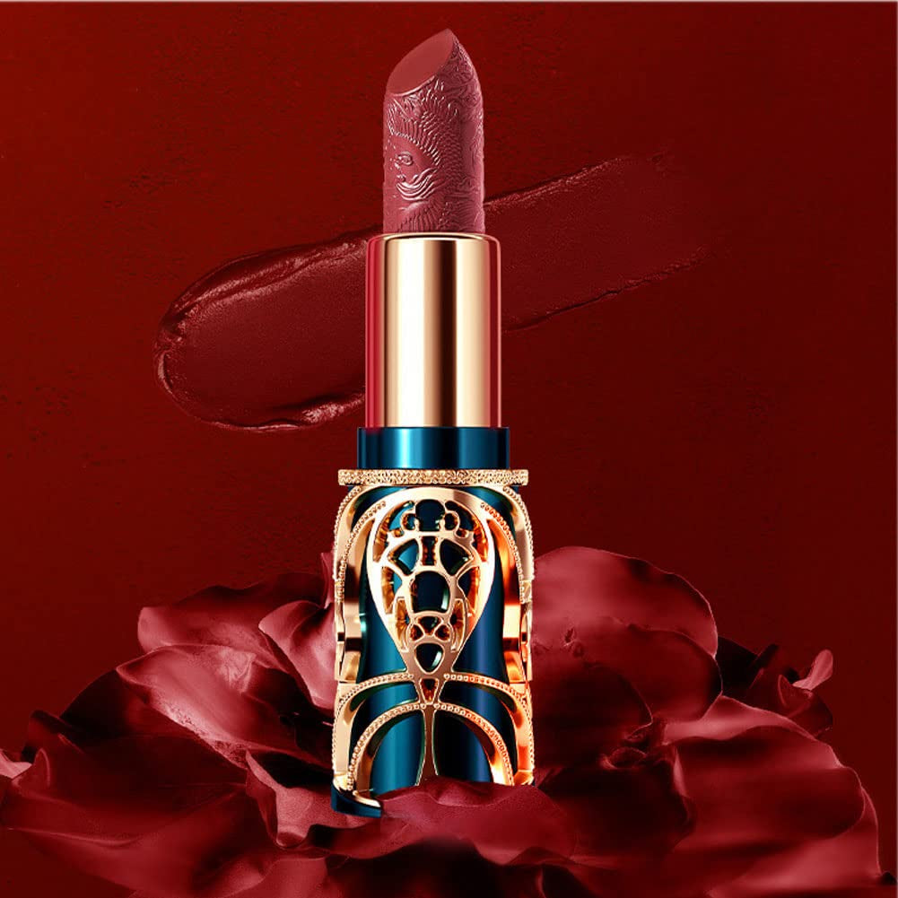 Palace Lipstick, Matte Phoenix Texture Embossed Retor Red Velvet Long Lasting Moisturizing Waterproof Lip Stick High Impact Lipcolor Makeup for Women Beauty of the Orient (316)
