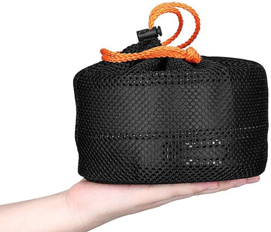 Camping Cookware Mess Kit Gear for 1/2 Person,Backpacking Accessories Equipment Pots and Pan Set with Mesh Carrying Bag for Hiking, Picnic (11 Pieces-Green)
