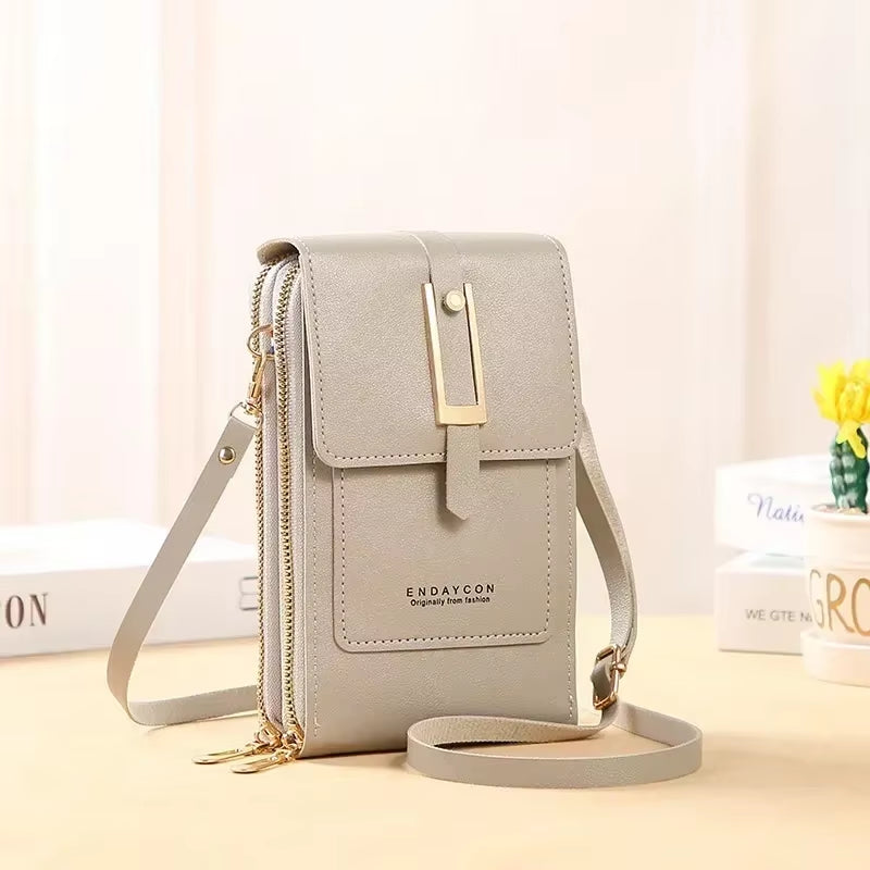 Women Bags Soft Leather Wallets Touch Screen Cell Phone Purse Crossbody Shoulder Strap Handbag for Female Cheap Women'S Bags