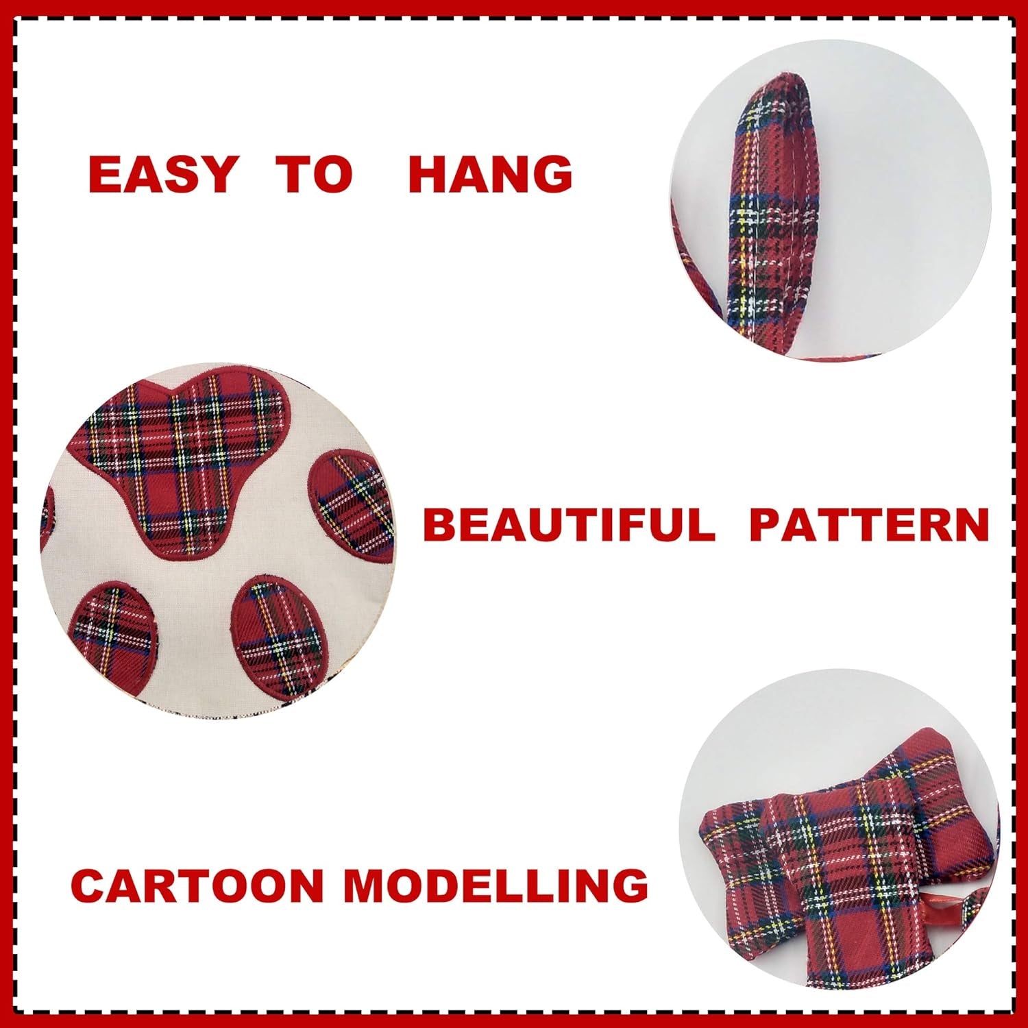 Dog Christmas Stocking, Pet Christmas Stocking, Animal Christmas Stockings, Pet Paw Pattern Stocking,Classic Hanging Stocking for Christmas Decorations