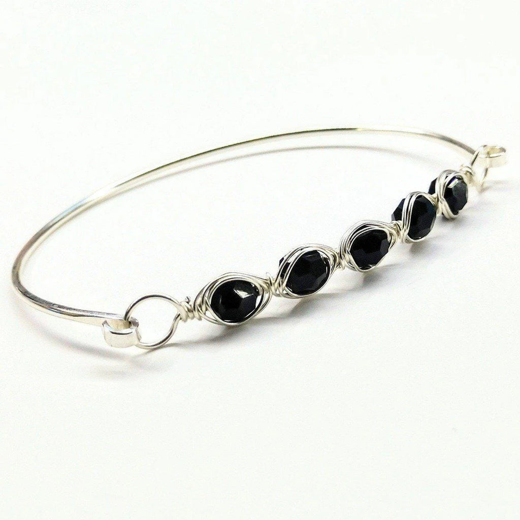 Larger Oval Shaped Swarovski Crystal Bar Bangle Bracelet