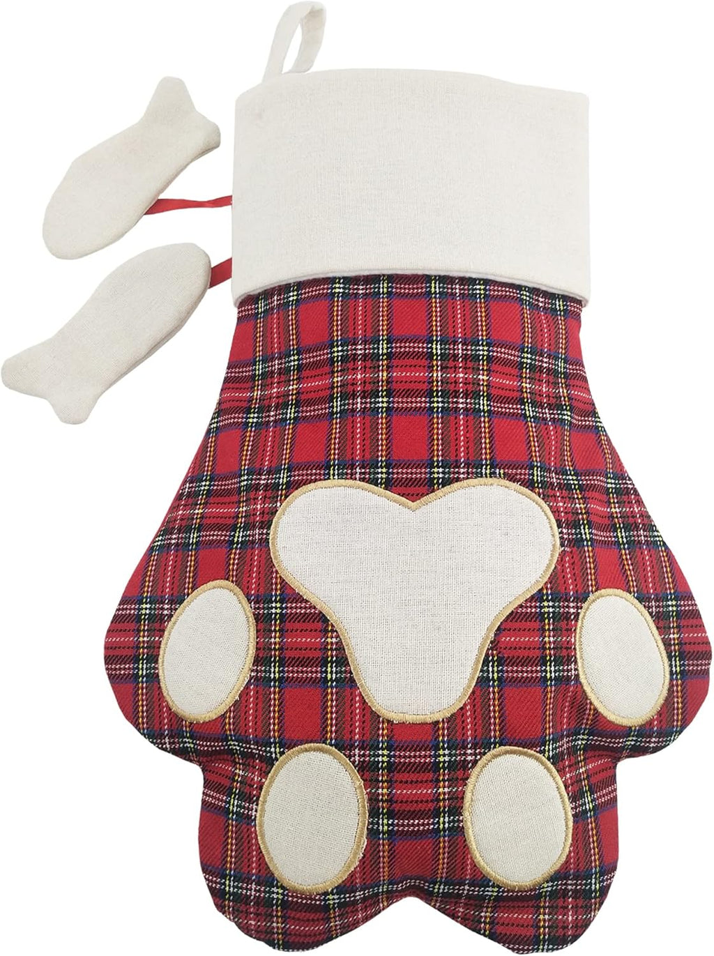 Cat Christmas Stocking, Pet Christmas Stocking, Animal Christmas Stockings, Pet Paw Pattern Stocking,Classic Hanging Stocking for Christmas Decorations