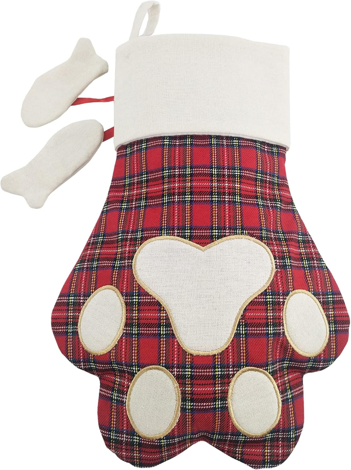 Cat Christmas Stocking, Pet Christmas Stocking, Animal Christmas Stockings, Pet Paw Pattern Stocking,Classic Hanging Stocking for Christmas Decorations
