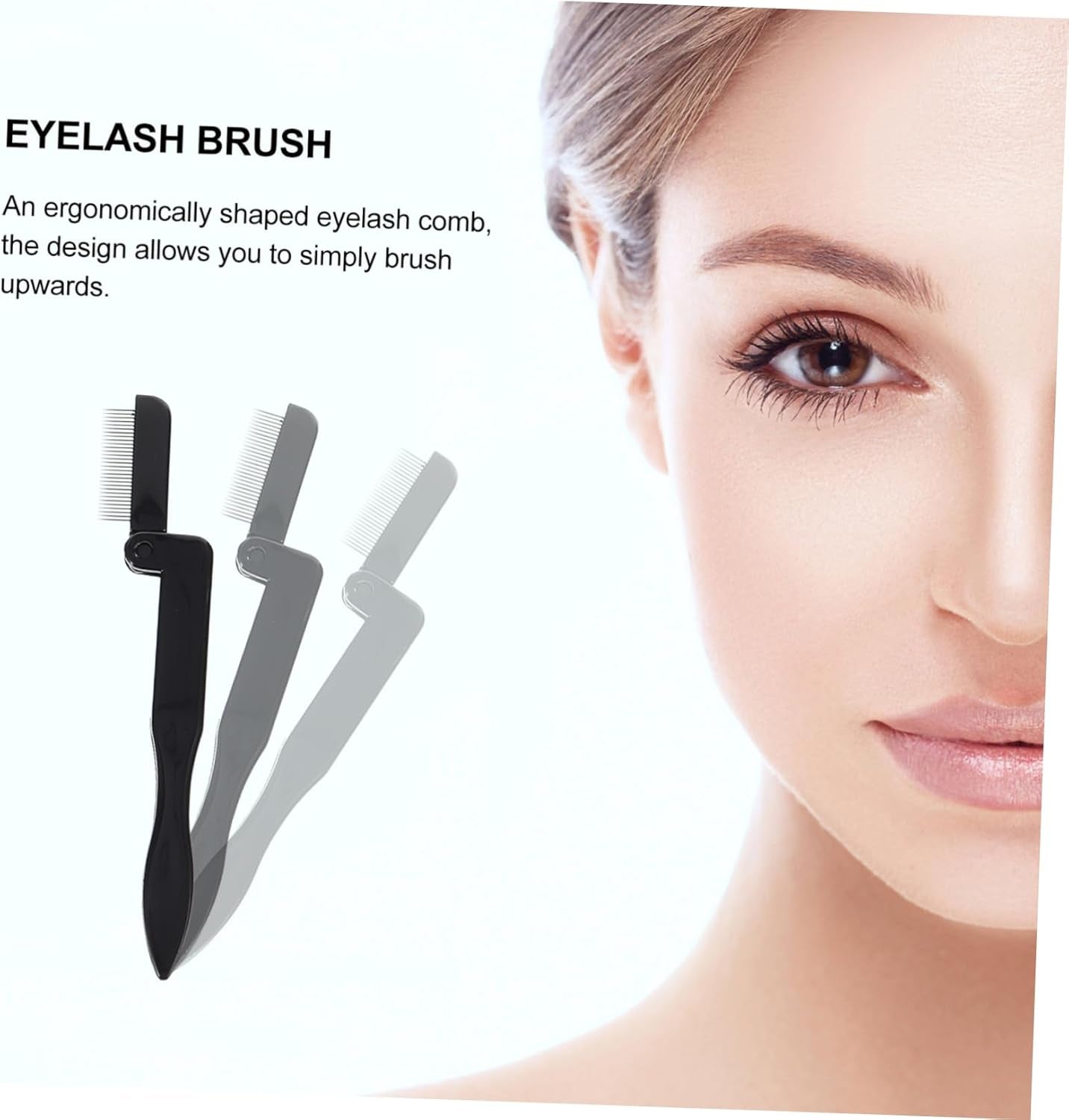 3Pcs Eyelash Tool Kit Spoolies for Eyebrows Lash Brushes Folding Design Brush Comb