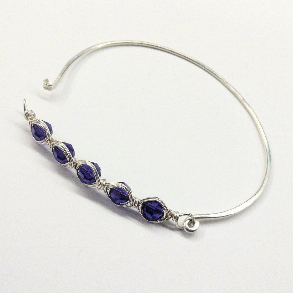 Larger Oval Shaped Swarovski Crystal Bar Bangle Bracelet