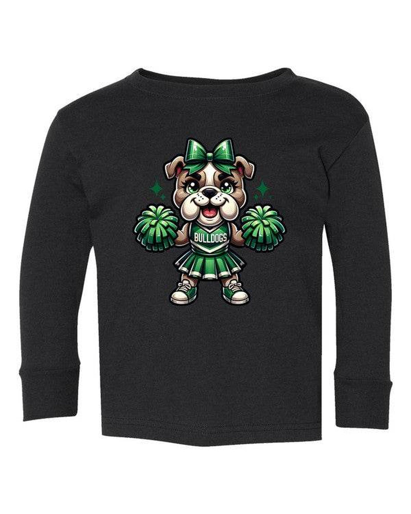 Bulldog Cheerleader Toddler Graphic Tee