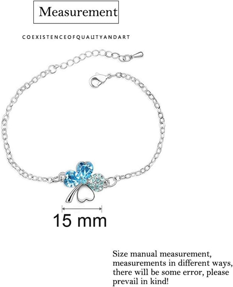 Four Leaf Clovers Jewelry Set, Fashion Austrian Crystal Rhinestone Lucky Four Leaf Clover Necklace Bracelet or Earrings for Women Wedding Party Gift