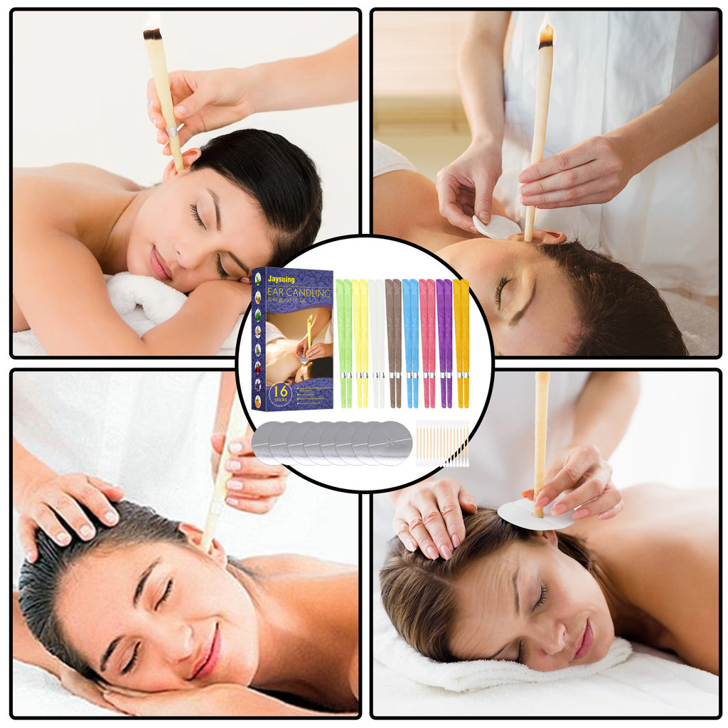 Ear Care Aromatherapy Ear Candle Wax Cleaning Set Relaxing Stress Relief With Plug Candle