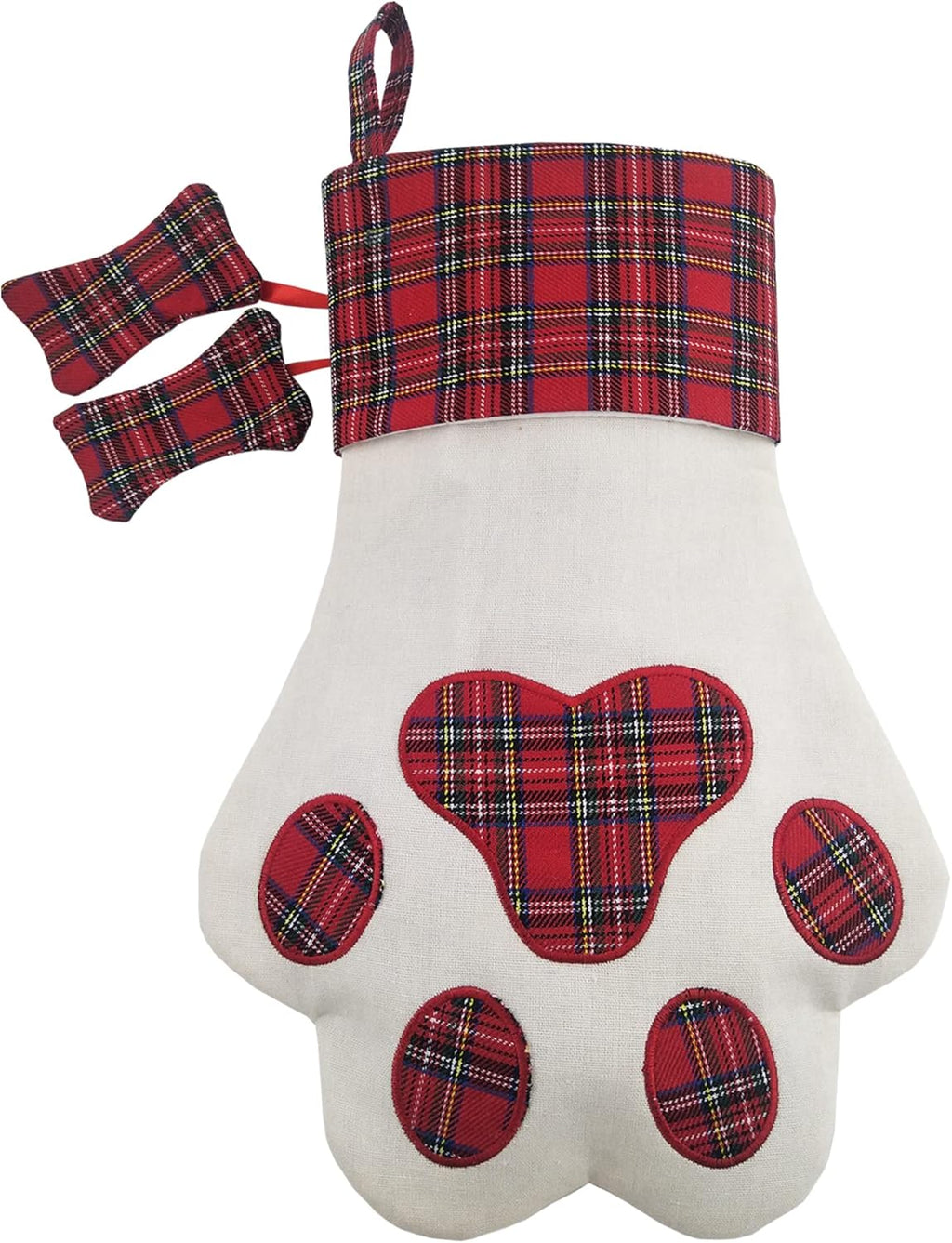 Dog Christmas Stocking, Pet Christmas Stocking, Animal Christmas Stockings, Pet Paw Pattern Stocking,Classic Hanging Stocking for Christmas Decorations