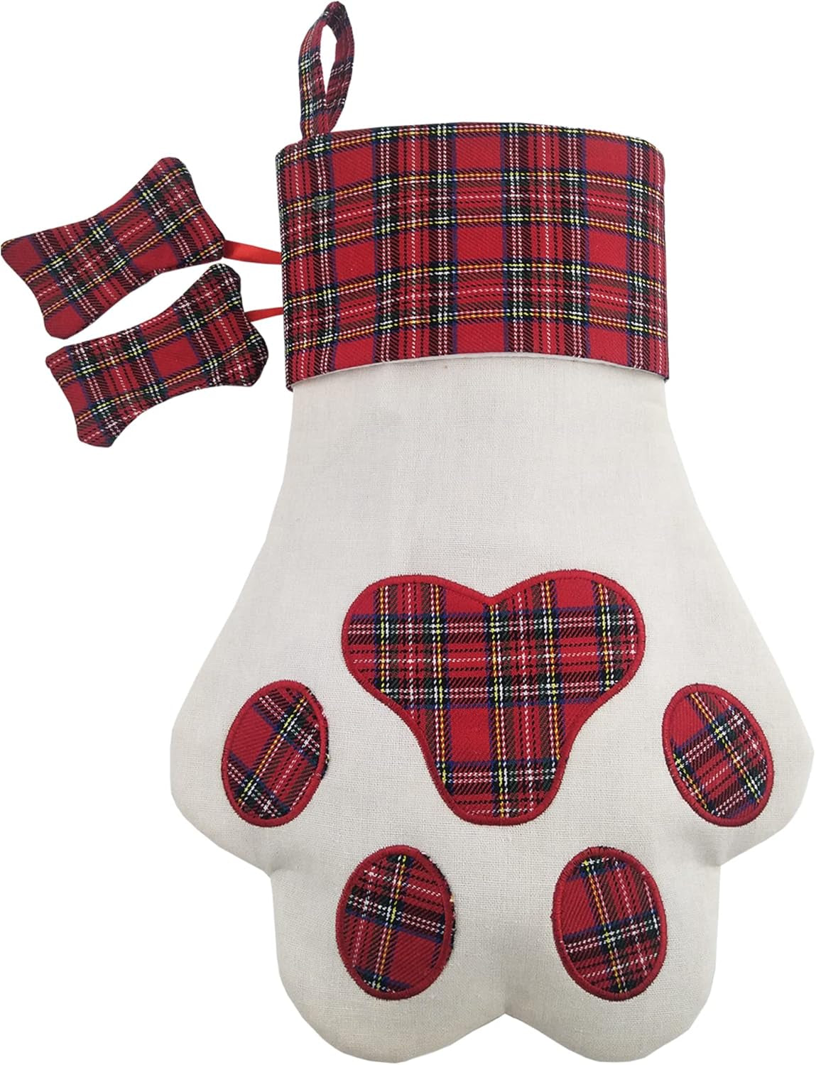 Dog Christmas Stocking, Pet Christmas Stocking, Animal Christmas Stockings, Pet Paw Pattern Stocking,Classic Hanging Stocking for Christmas Decorations