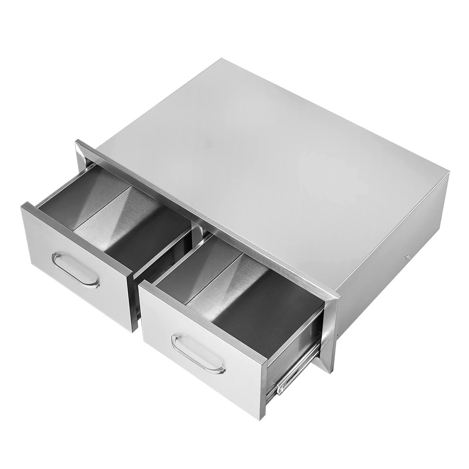 VEVOR Outdoor Kitchen Drawers 30 W X 10 H X 20 D, Horizontal Double BBQ Access Drawers Stainless Steel with Handle, BBQ Island Drawers for Outdoor Kitchens or Patio Grill Station