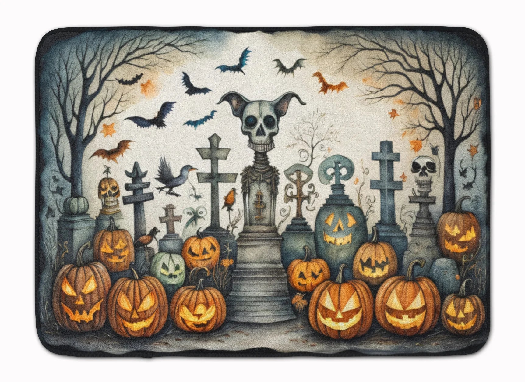 Pet Cemetery Spooky Halloween Memory Foam Kitchen Mat