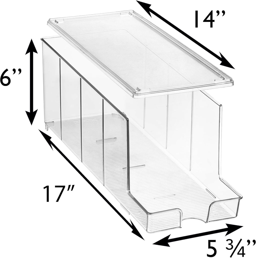 Soda Can Organizer & Soda Can Dispenser for Refrigerator - Fridge Organizer & Stackable Drink Organizer for Fridge or Refrigerator - Holds 12 Cans Each, BPA Free - 2 Pack