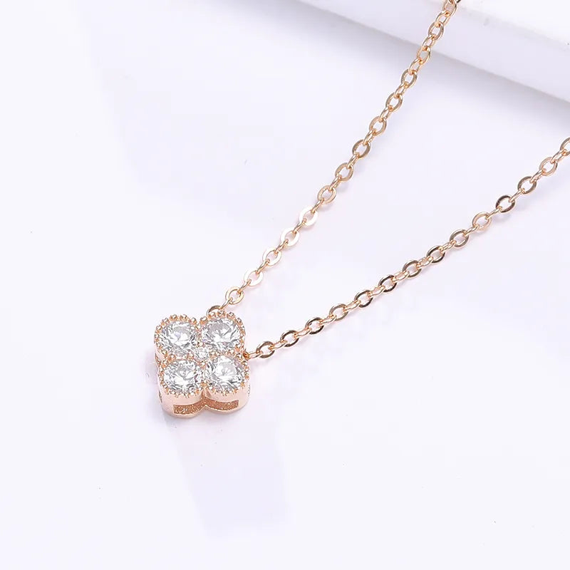 Dainty Birthstone Clover Necklace - S925 Silver